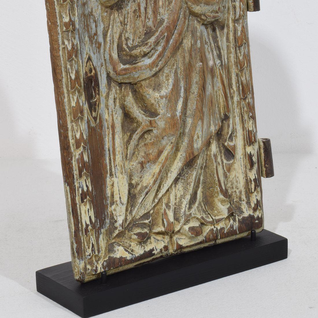 French 18th Century Wooden Tabernacle Door Depicting Christ / Salvator Mundi For Sale 5