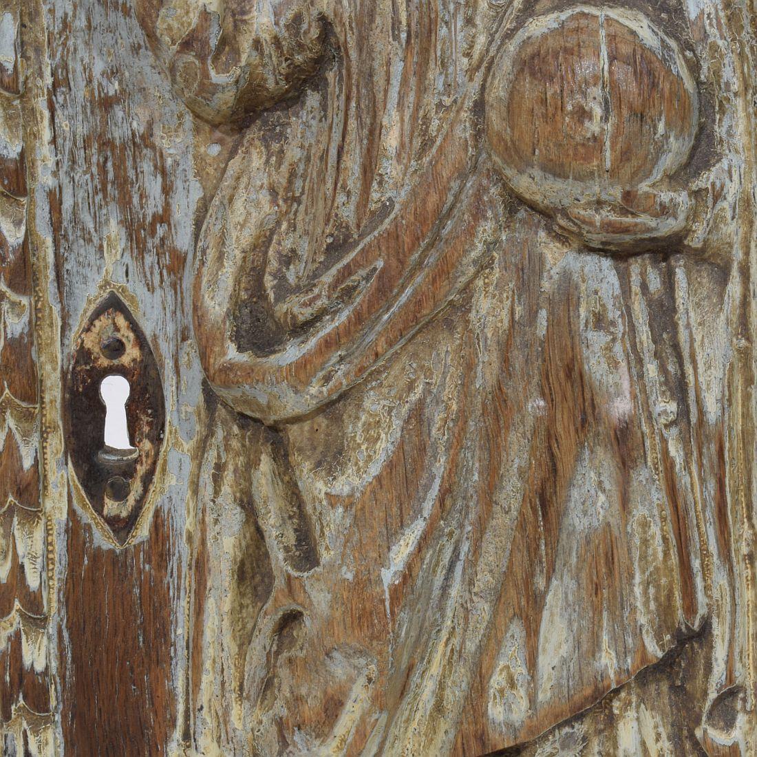 French 18th Century Wooden Tabernacle Door Depicting Christ / Salvator Mundi For Sale 7