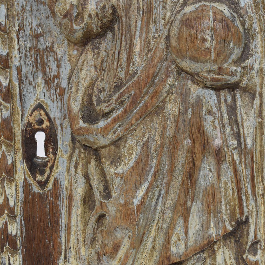 French 18th Century Wooden Tabernacle Door Depicting Christ / Salvator Mundi 7