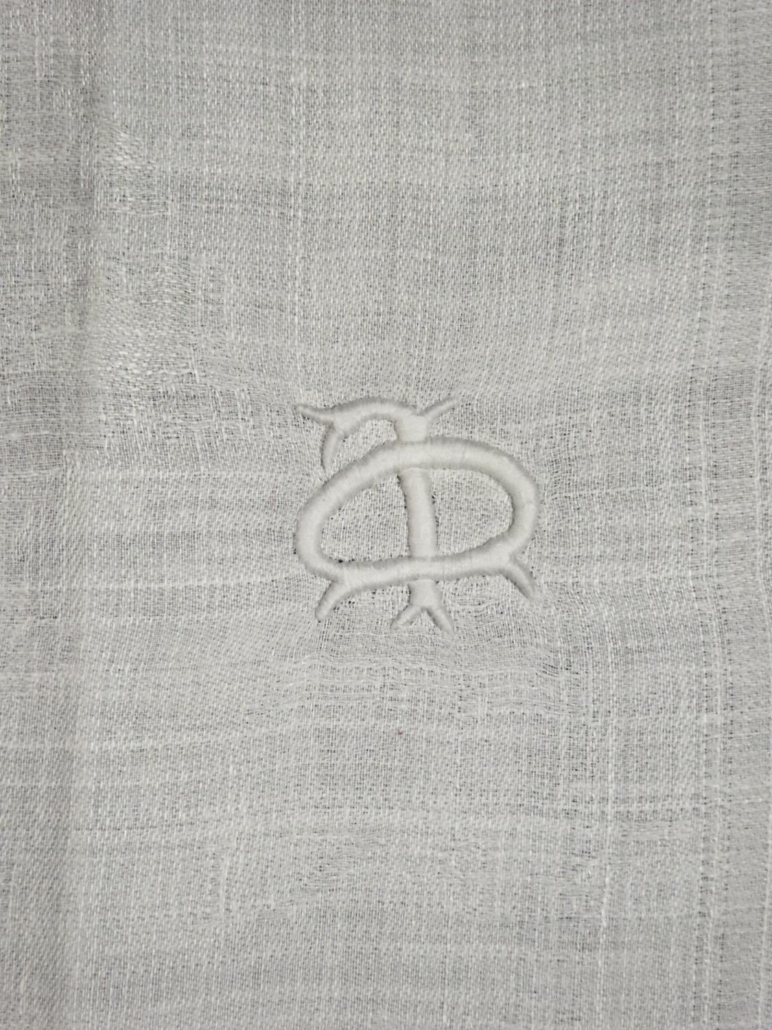 French 18th Linen Damask Tablecloth and Napkins - La Bataille de Fontenoy  2