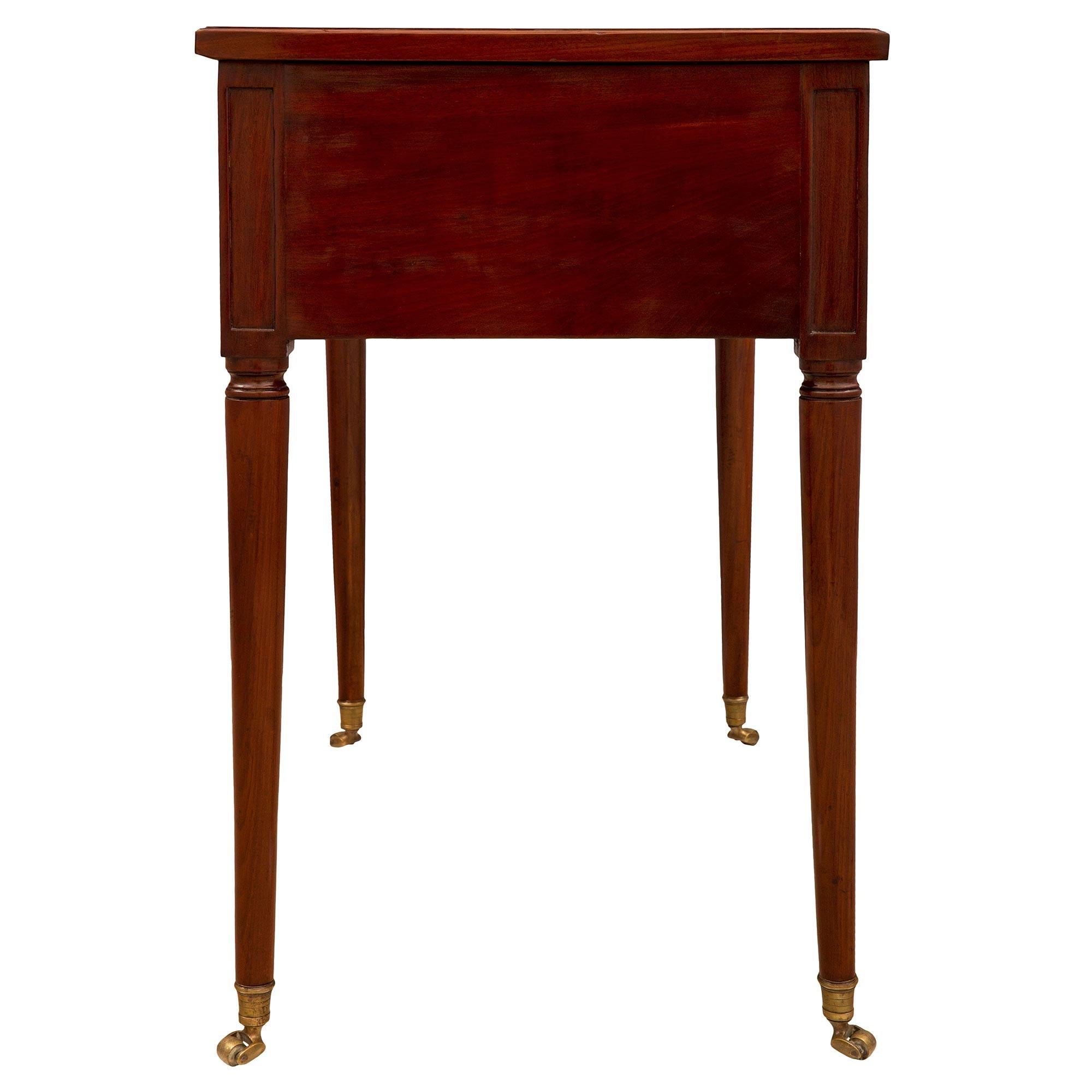 Mirror French 18th Louis XVI Period Mahogany Vanity Table For Sale
