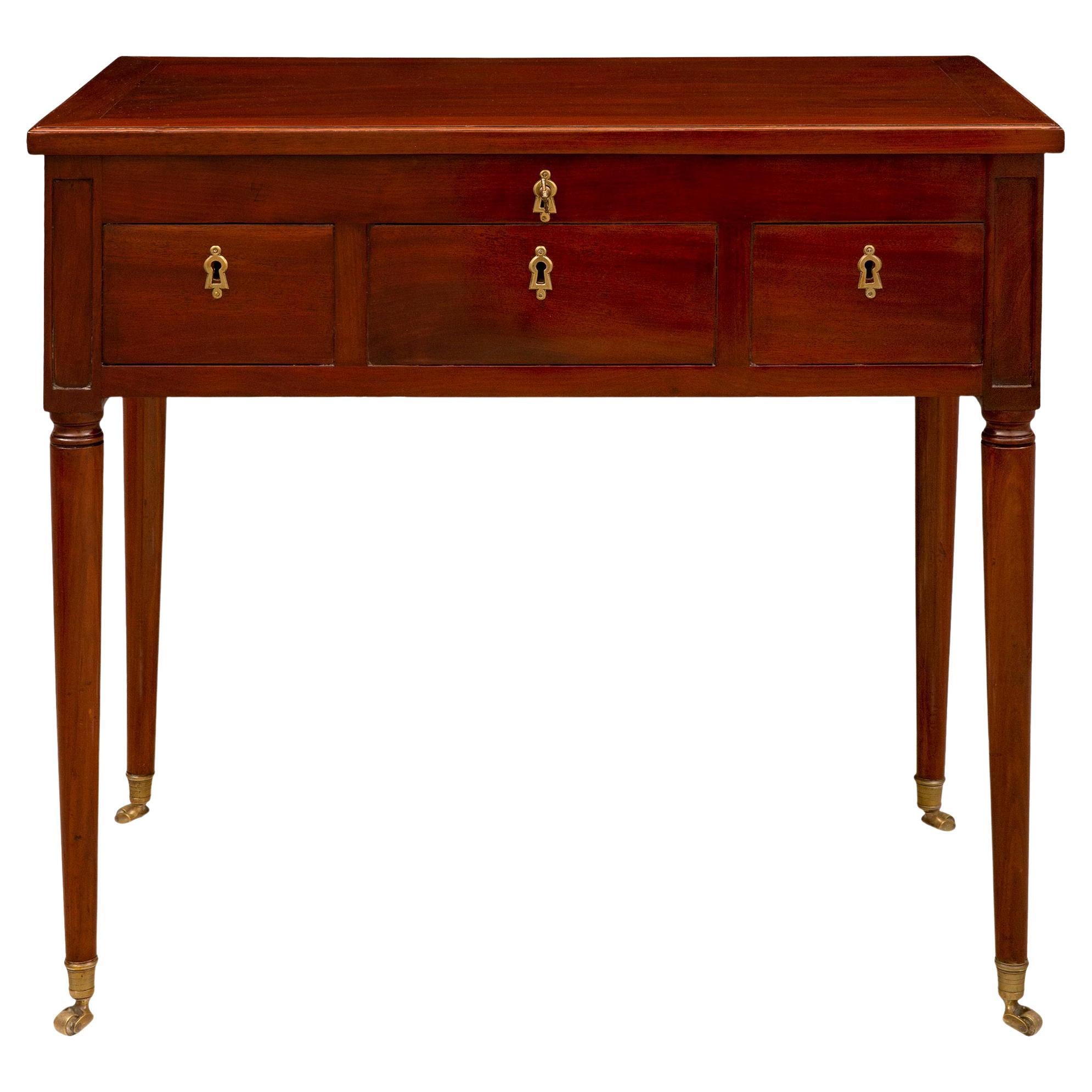 French 18th Louis XVI Period Mahogany Vanity Table For Sale