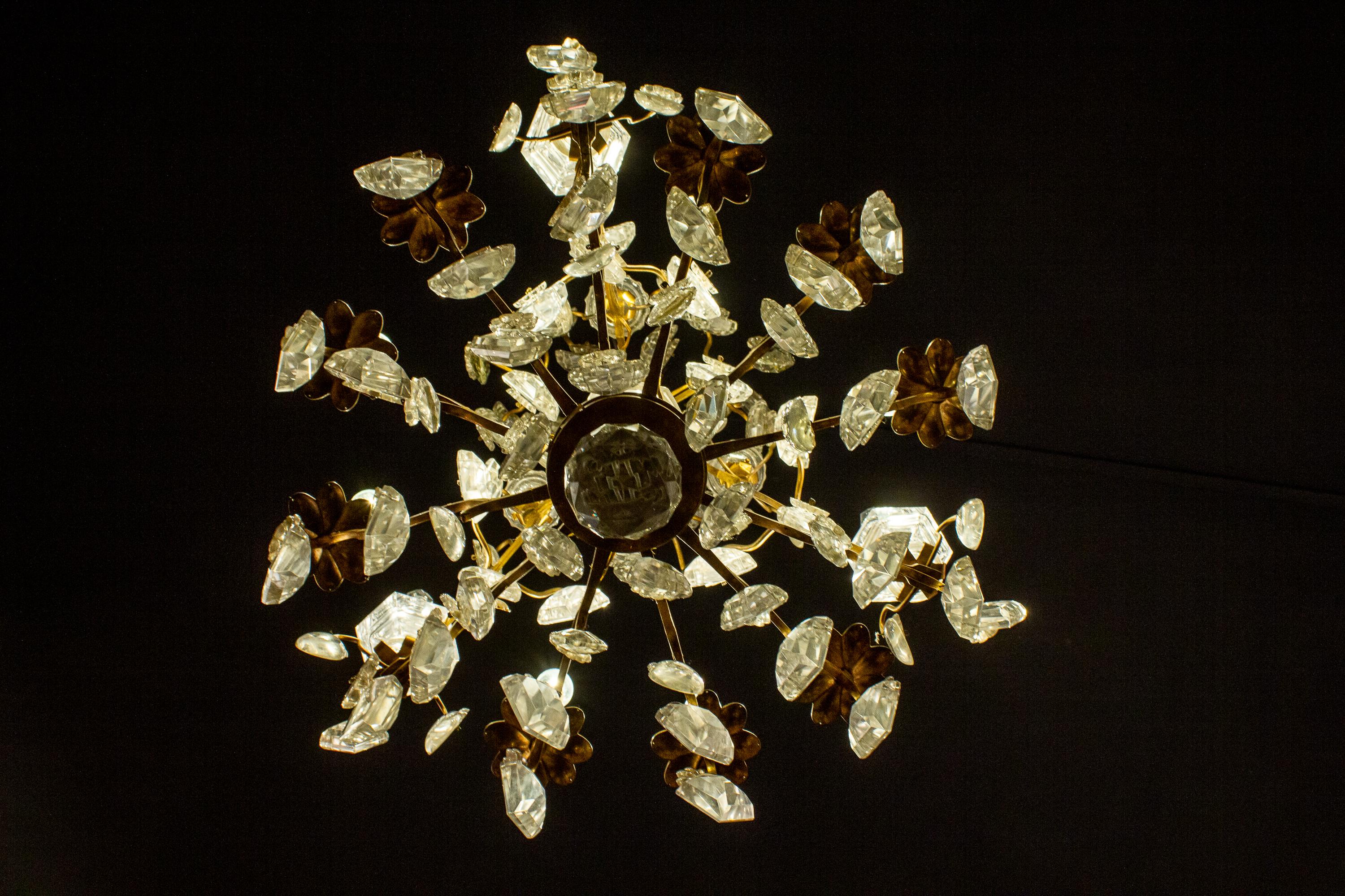 French 19th Century Crystal and Gilt Bronze Chandelier 7