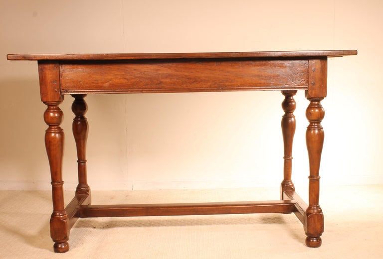 Fruitwood French 19th Century Desk with Turned Legs For Sale