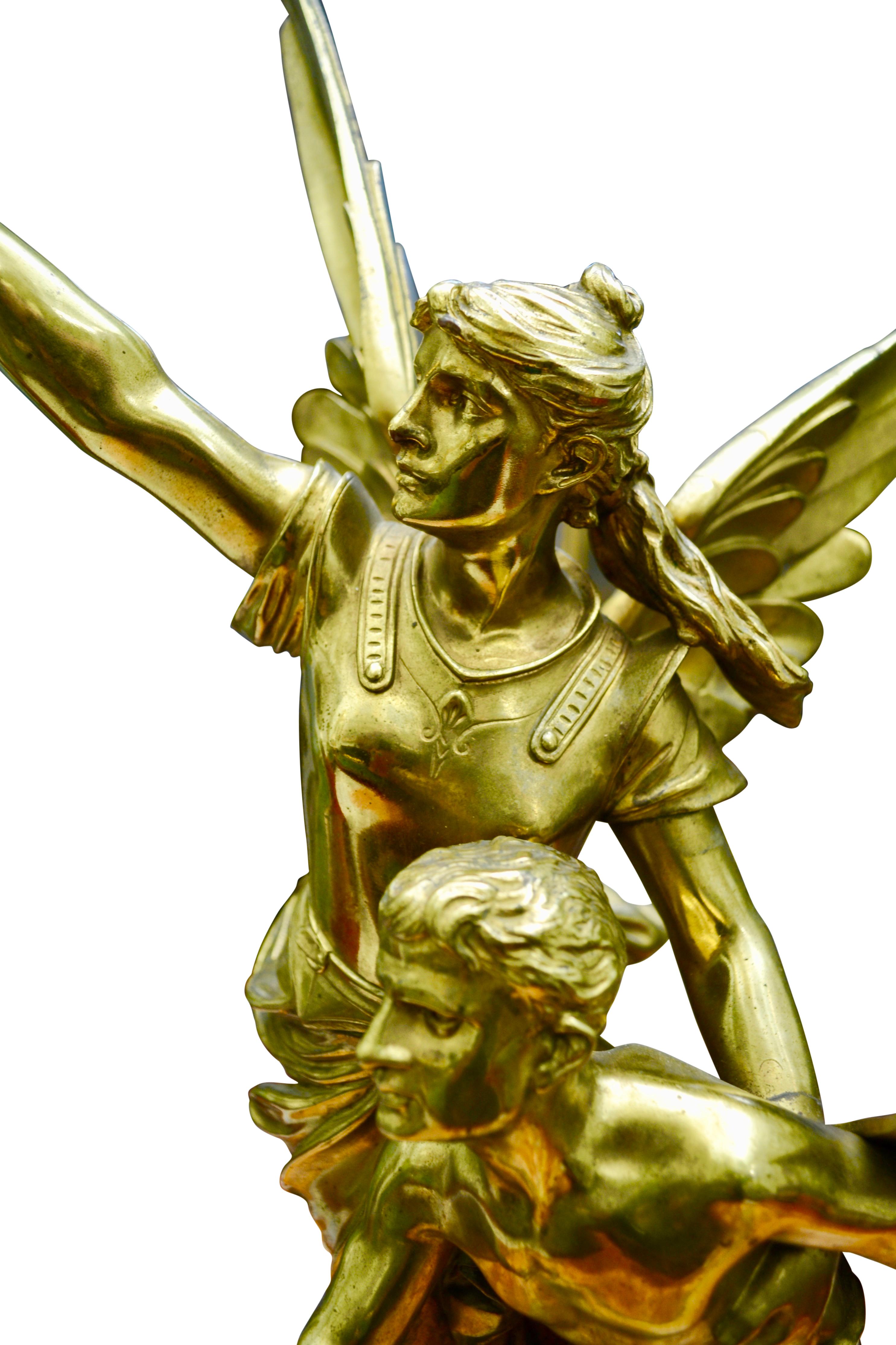 Vergoldete Bronzefigurengruppe mit dem Titel Pro Patria von Edouard Drouot, 19. Jahrhundert im Angebot 3