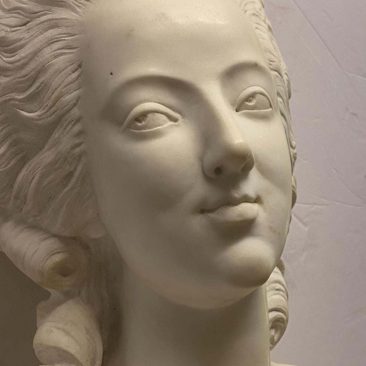 French 19th Century Marie Antoinette Marble Bust 7