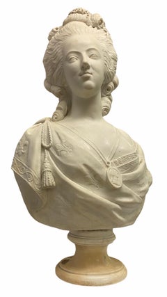 French 19th Century Marie Antoinette Marble Bust