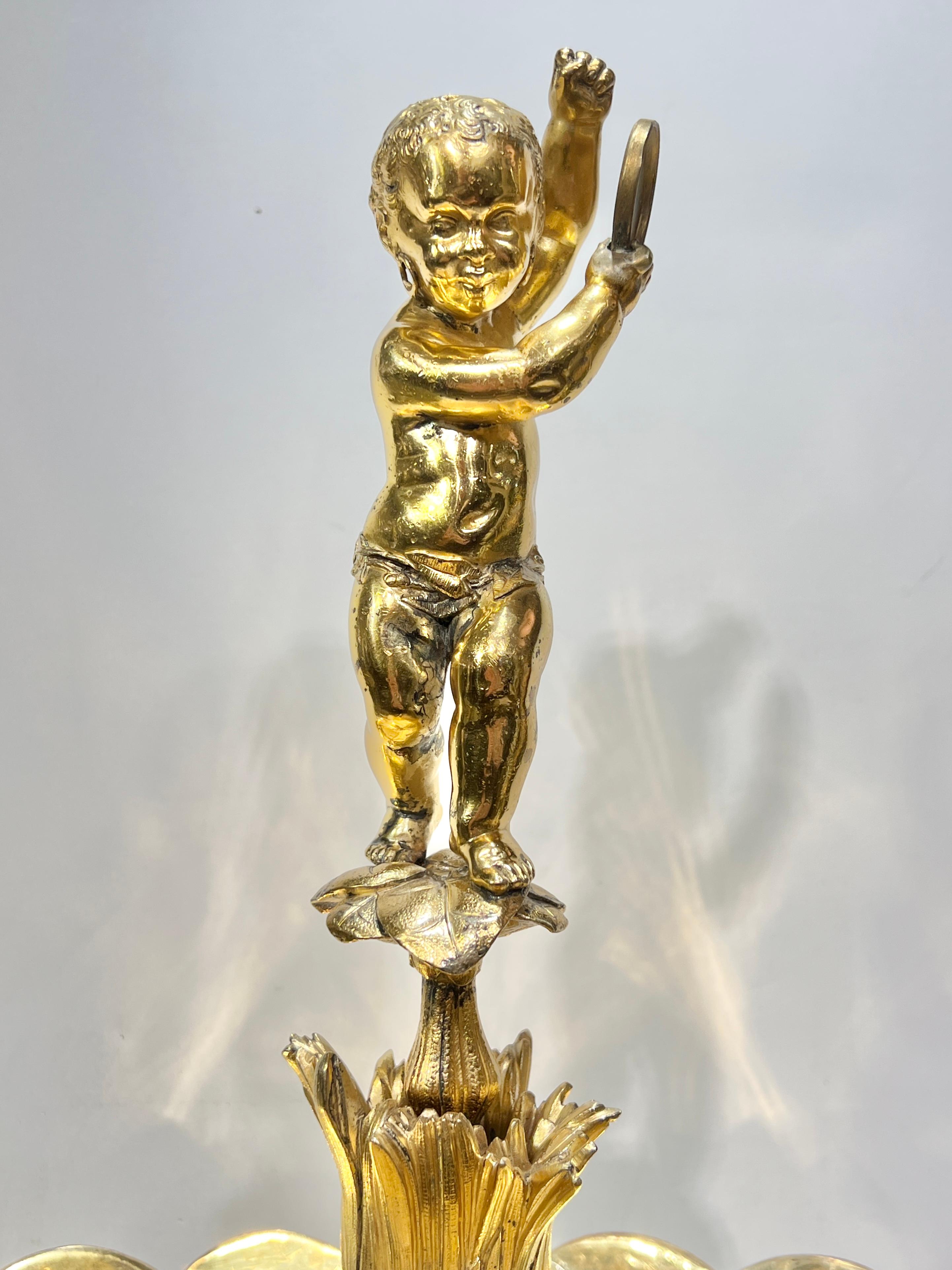 Neoclassico French 19 century Neoclassical Gilt Bronze Centerpiece Bowl in vendita