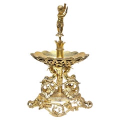 French 19 century Neoclassical Gilt Bronze Centerpiece Bowl