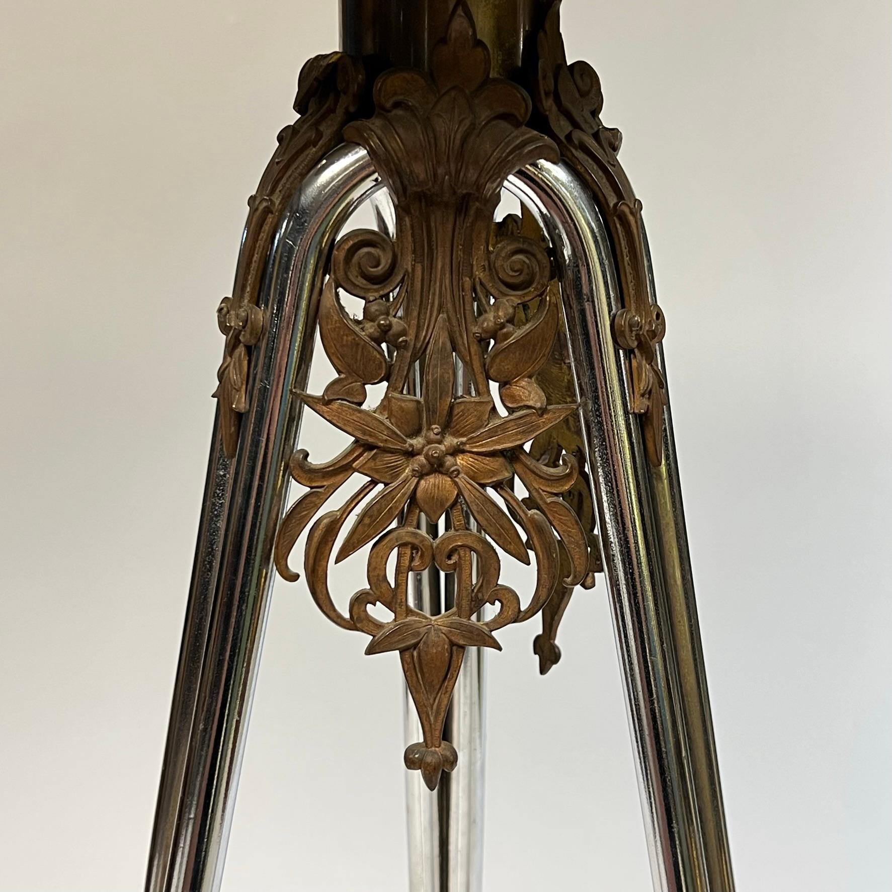 Französisch 19 Jahrhundert Neoklassische Runde Bronze und Chrom Tripod Stand im Angebot 8