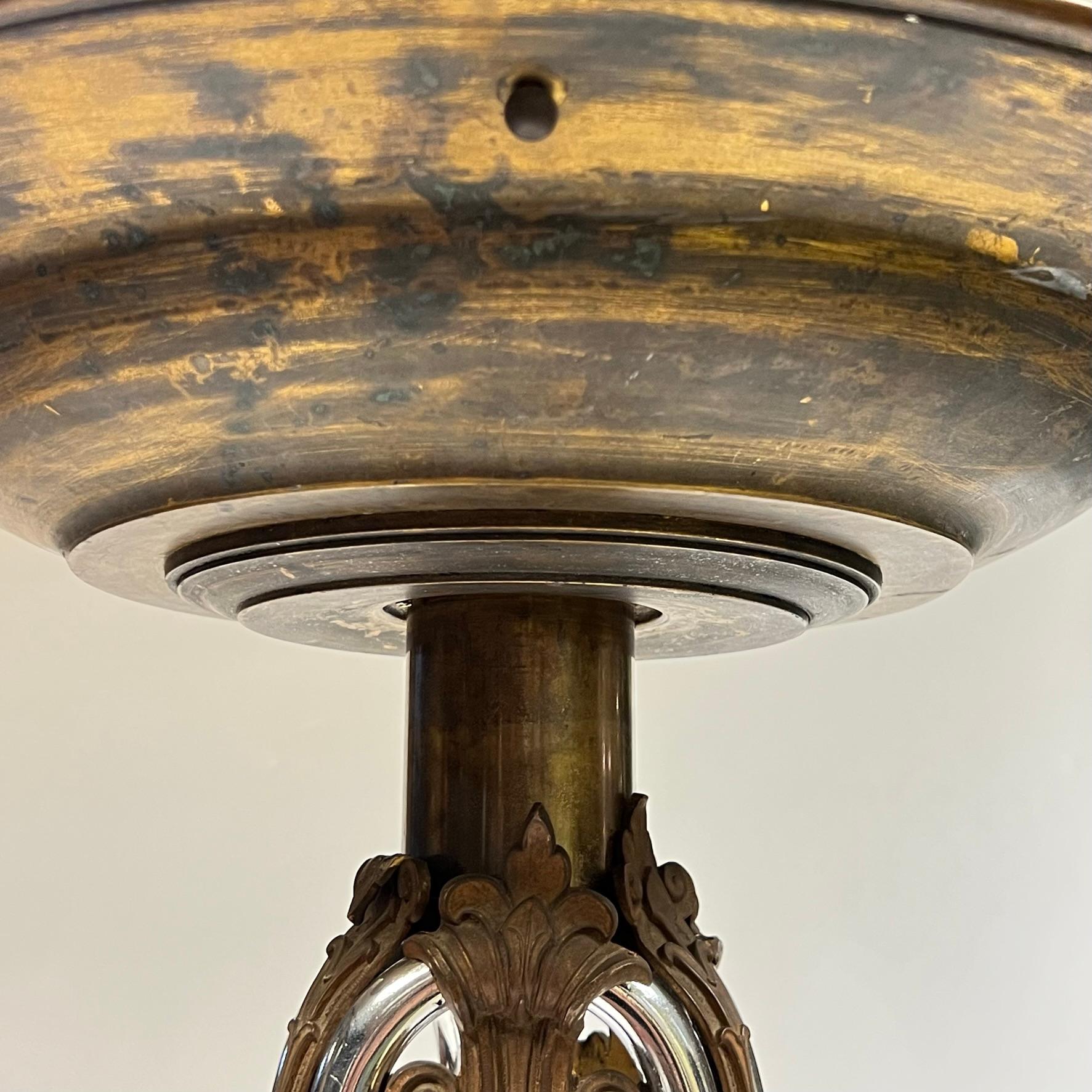 Französisch 19 Jahrhundert Neoklassische Runde Bronze und Chrom Tripod Stand im Angebot 9