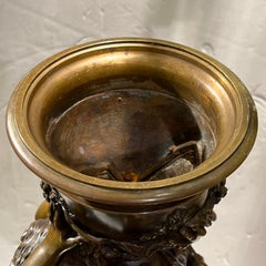 French 19 Century Patinated Figural Bronze Vase by Moreau