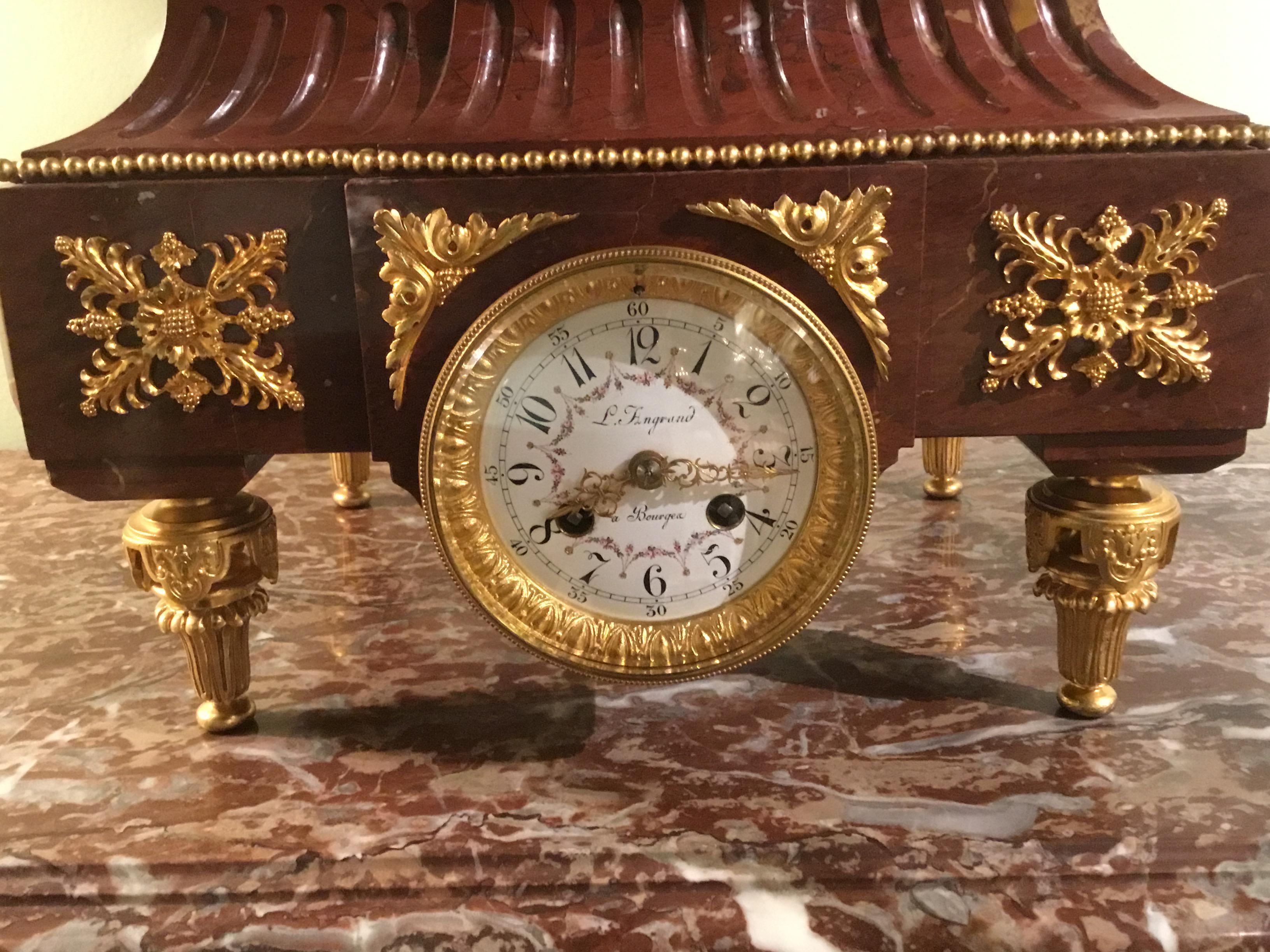 French Clock by H Koudebine, Paris with Figural Bronze by Charles Anfrie For Sale 1