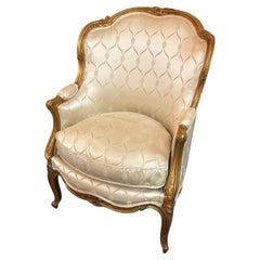 French 19 th century gilt wood Bergere chair