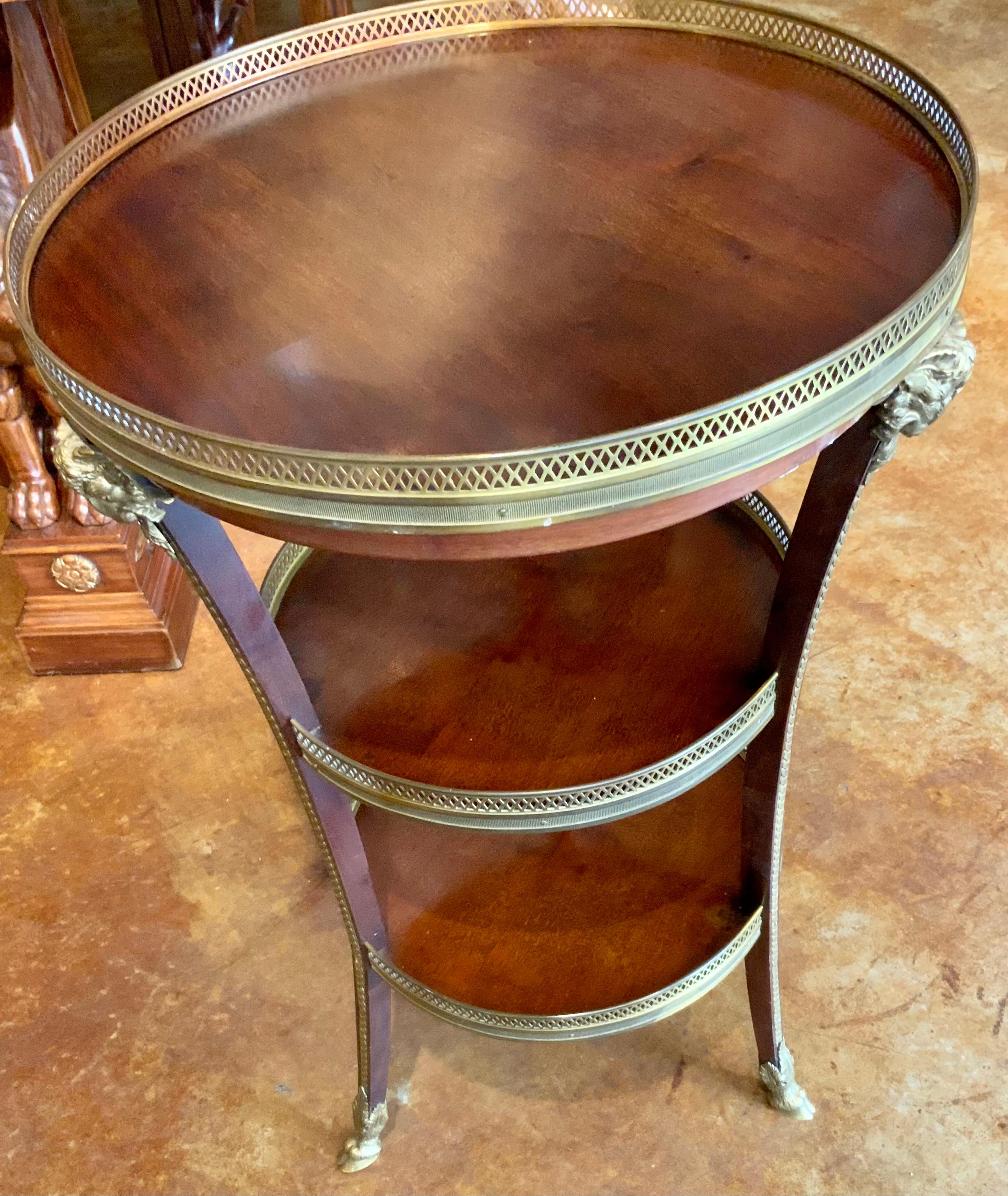 French 19th Century Gueridon, Mahogany Empire Style with Rams Heads In Good Condition In Houston, TX