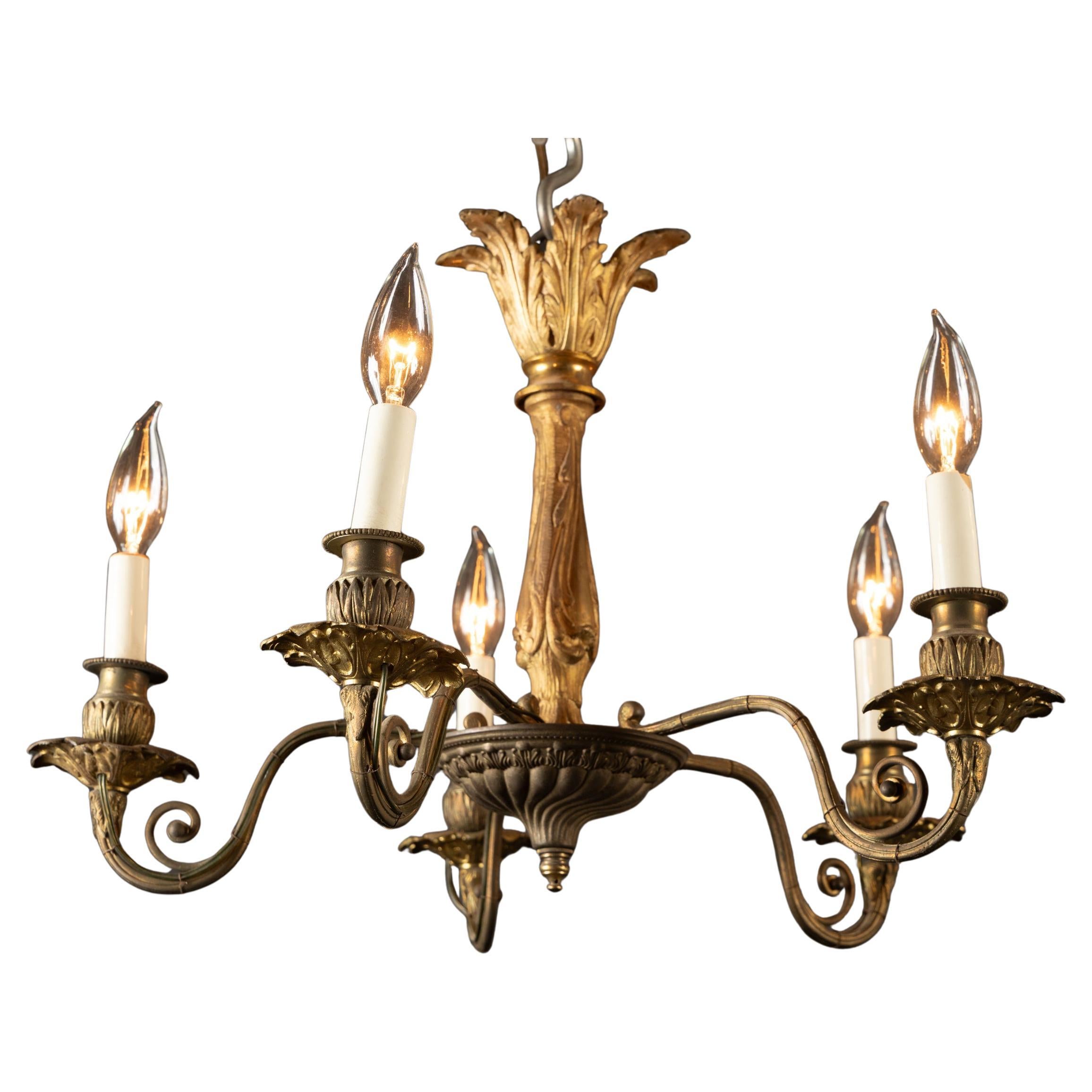 French 19 th Century Louis XVI Bronze Chandelier