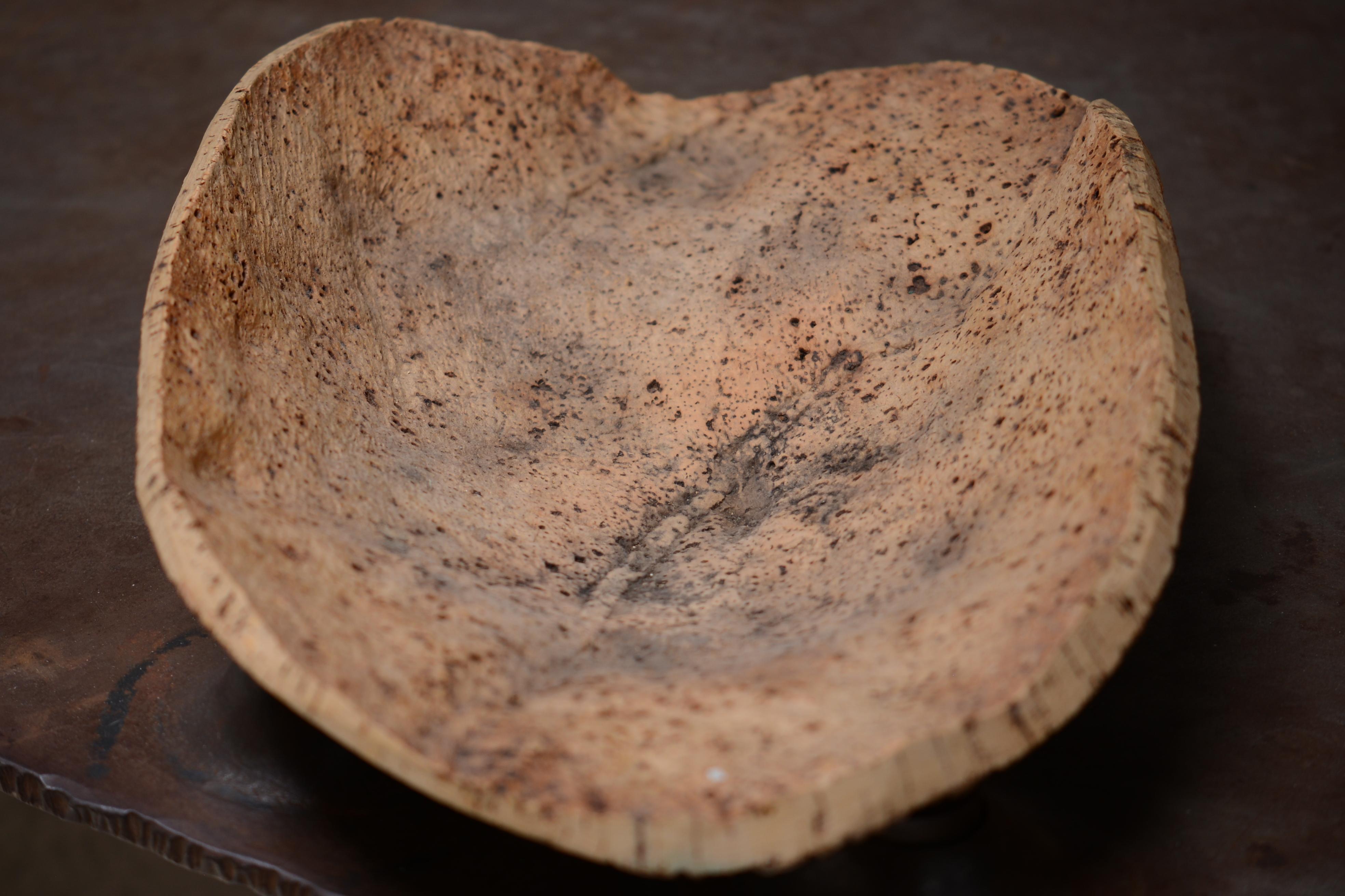 Hand-Carved French 1900 Hand Carved Cork Bowl, Folk Art For Sale