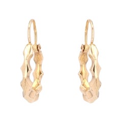 French 1900s 18 Karat Rose Gold Creoles Hoop Earrings