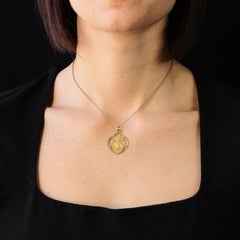 Médaille du miracle de la Vierge Marie polylobée en or rose 18 carats des années 1900