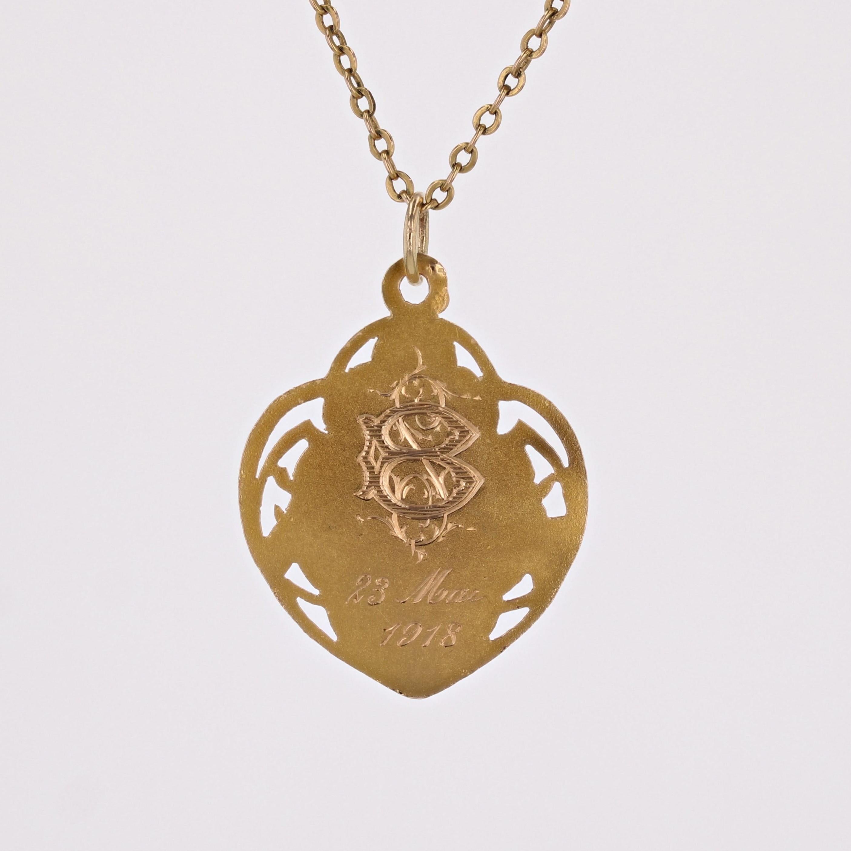 Médaille du miracle de la Vierge Marie polylobée en or rose 18 carats des années 1900 en vente 3