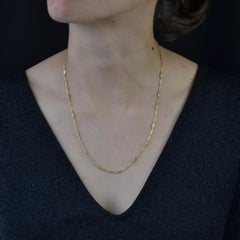 French 1900s 18 Karat Yellow Gold Filigree Chain