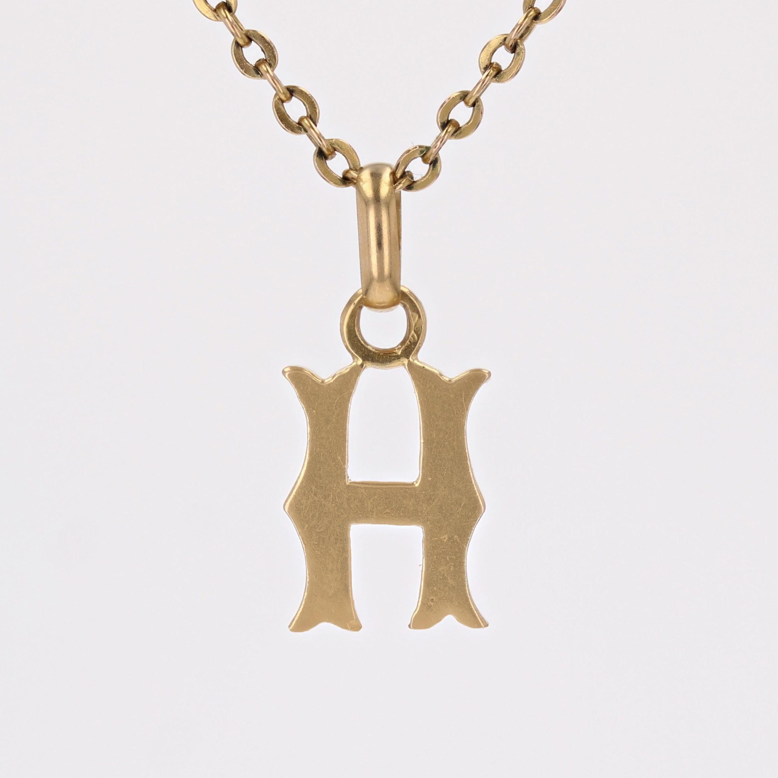 French 1900s 18 Karat Yellow Gold Letter 
