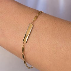 French 1900s 18 Karat Yellow Gold Baby Curb Bracelet