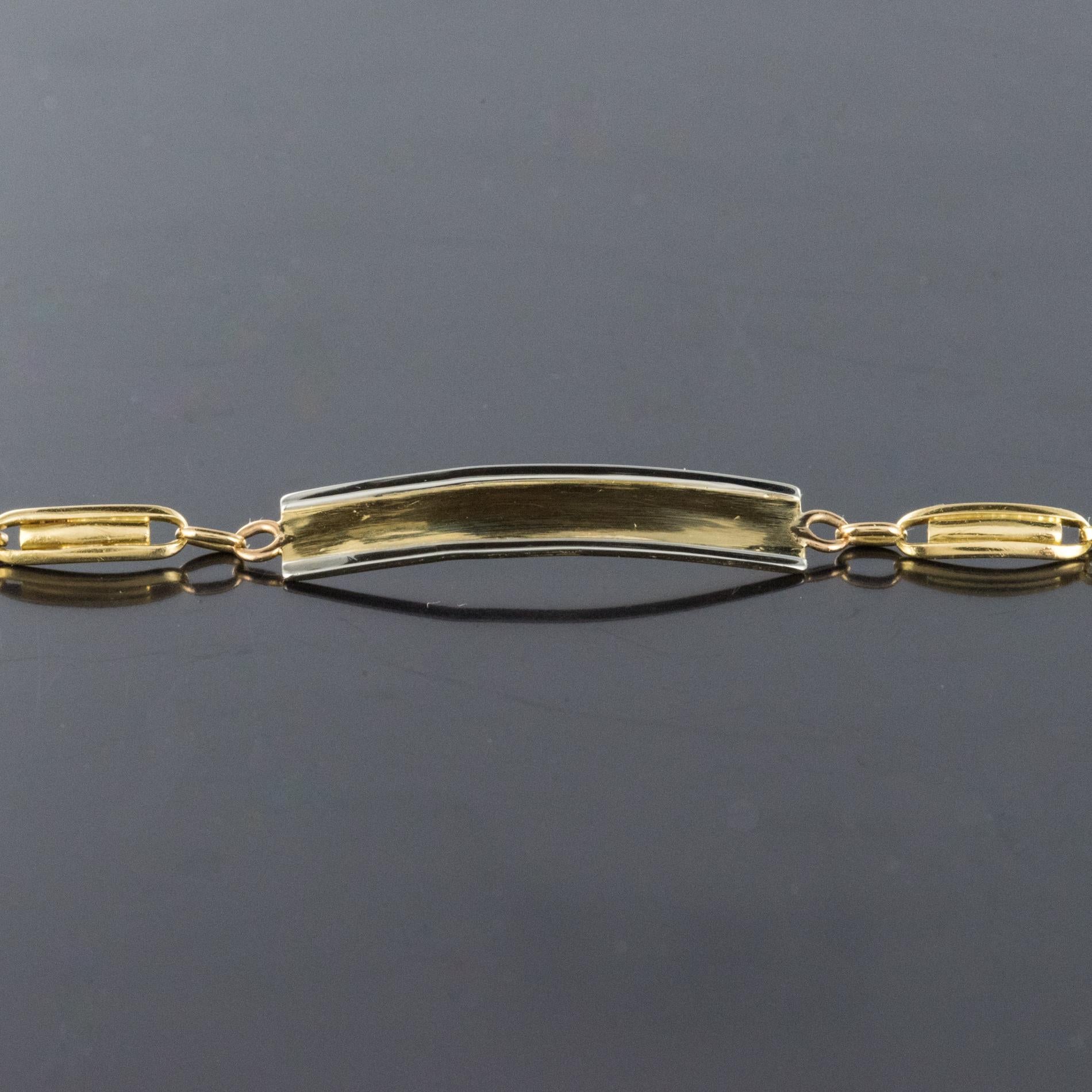 Women's French 1900s 18 Karat Yellow Gold Baby Curb Bracelet