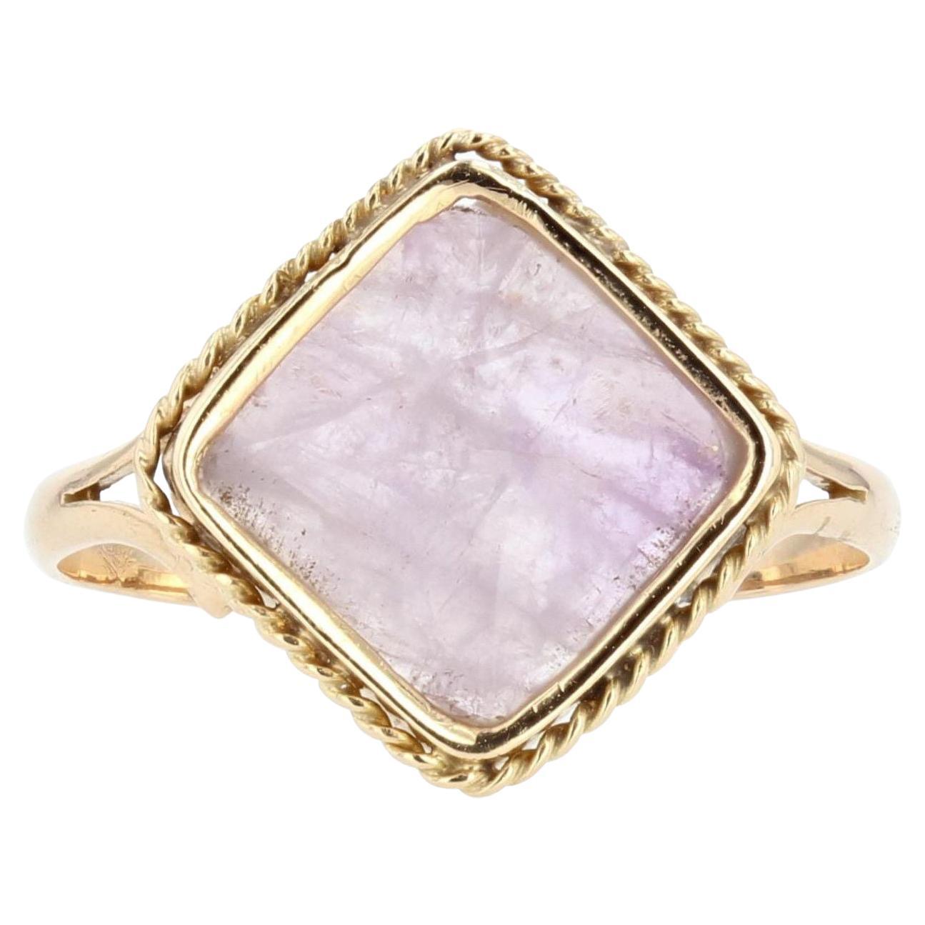 French 1900s Amethyst 18 Karat Yellow Gold Ring