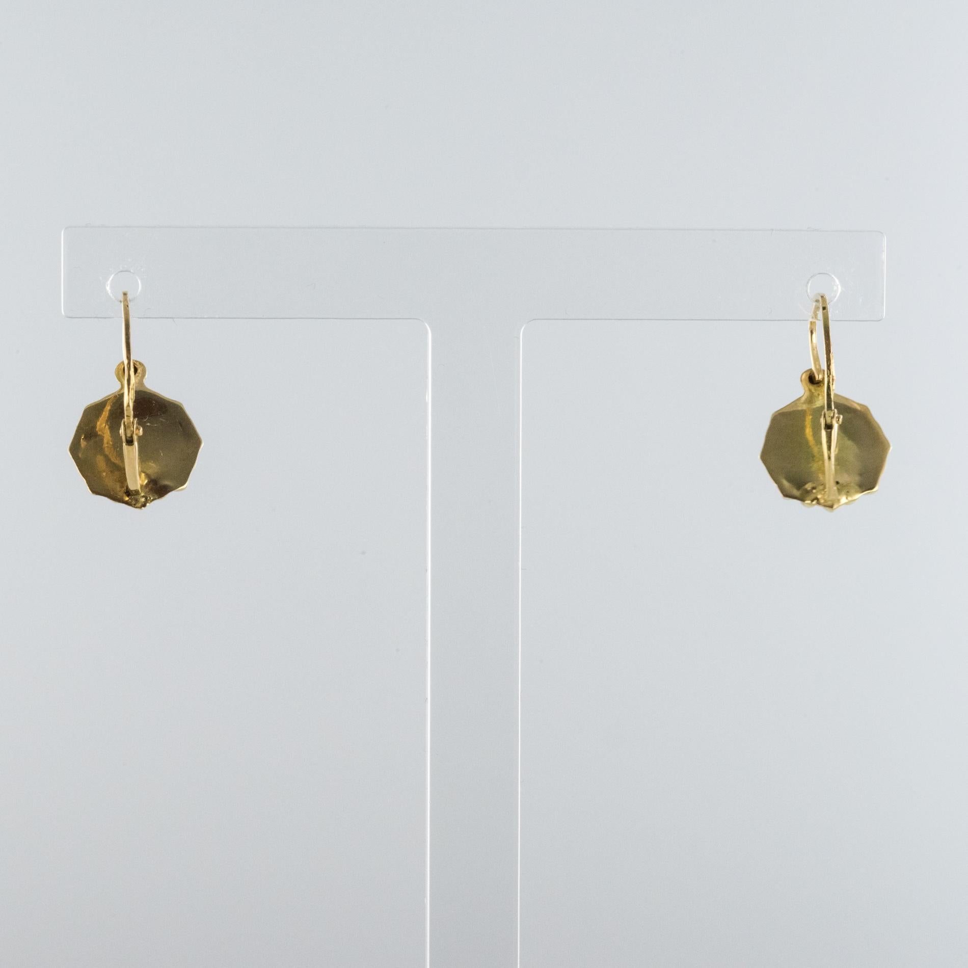 French 1900s Antique Yellow Gold Sleepers Earrings 2
