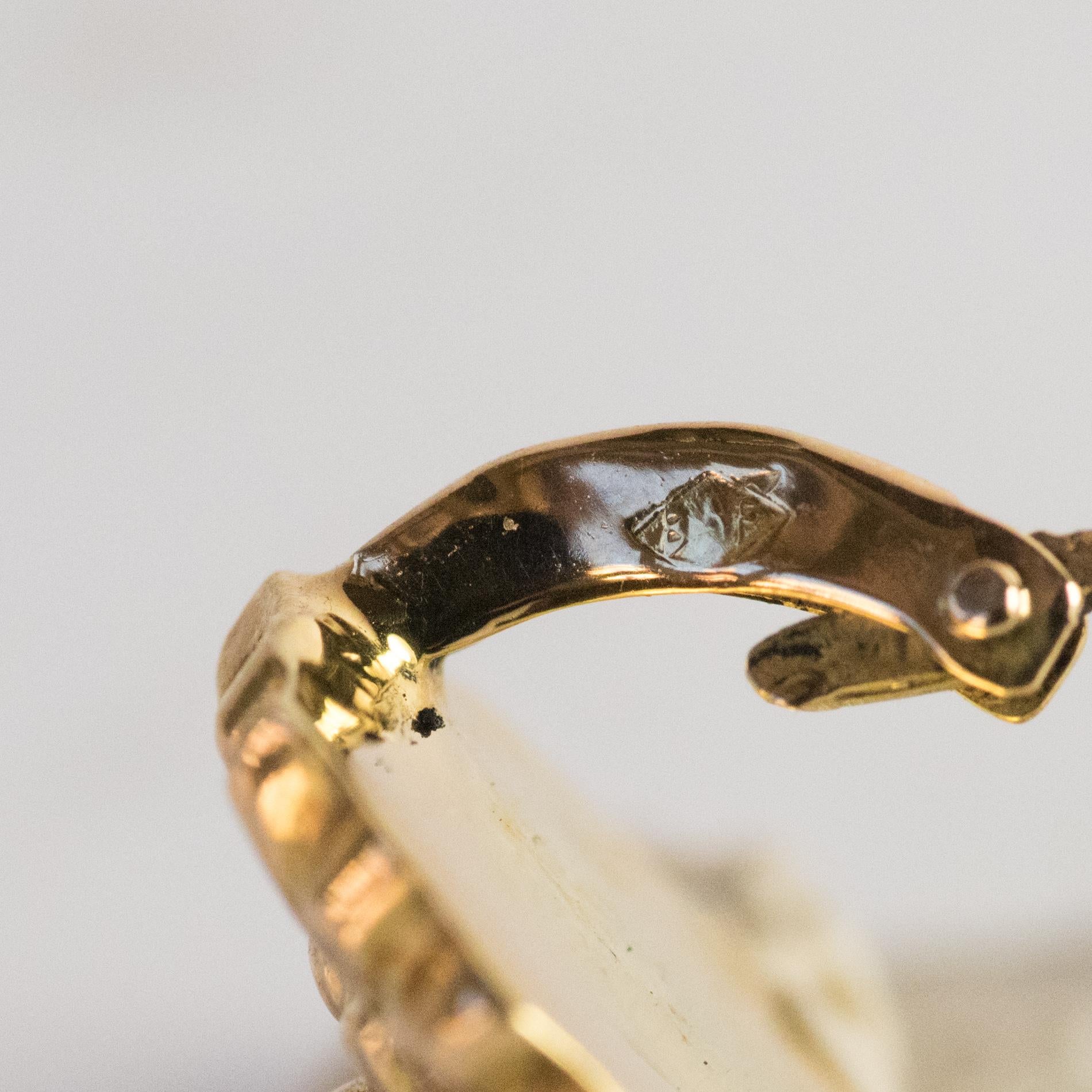 French 1900s Antique Yellow Gold Sleepers Earrings 3