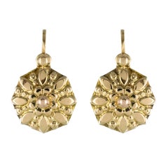 French 1900s Antique Yellow Gold Sleepers Earrings