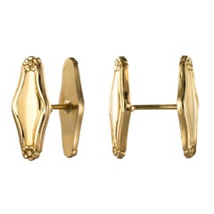 French 1900s Art Nouveau 18 Karat Yellow Gold Cufflinks