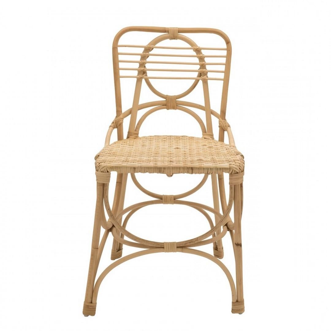 Unknown French 1900s Art Nouveau Design Style Rattan And Wicker Bistrot Chair