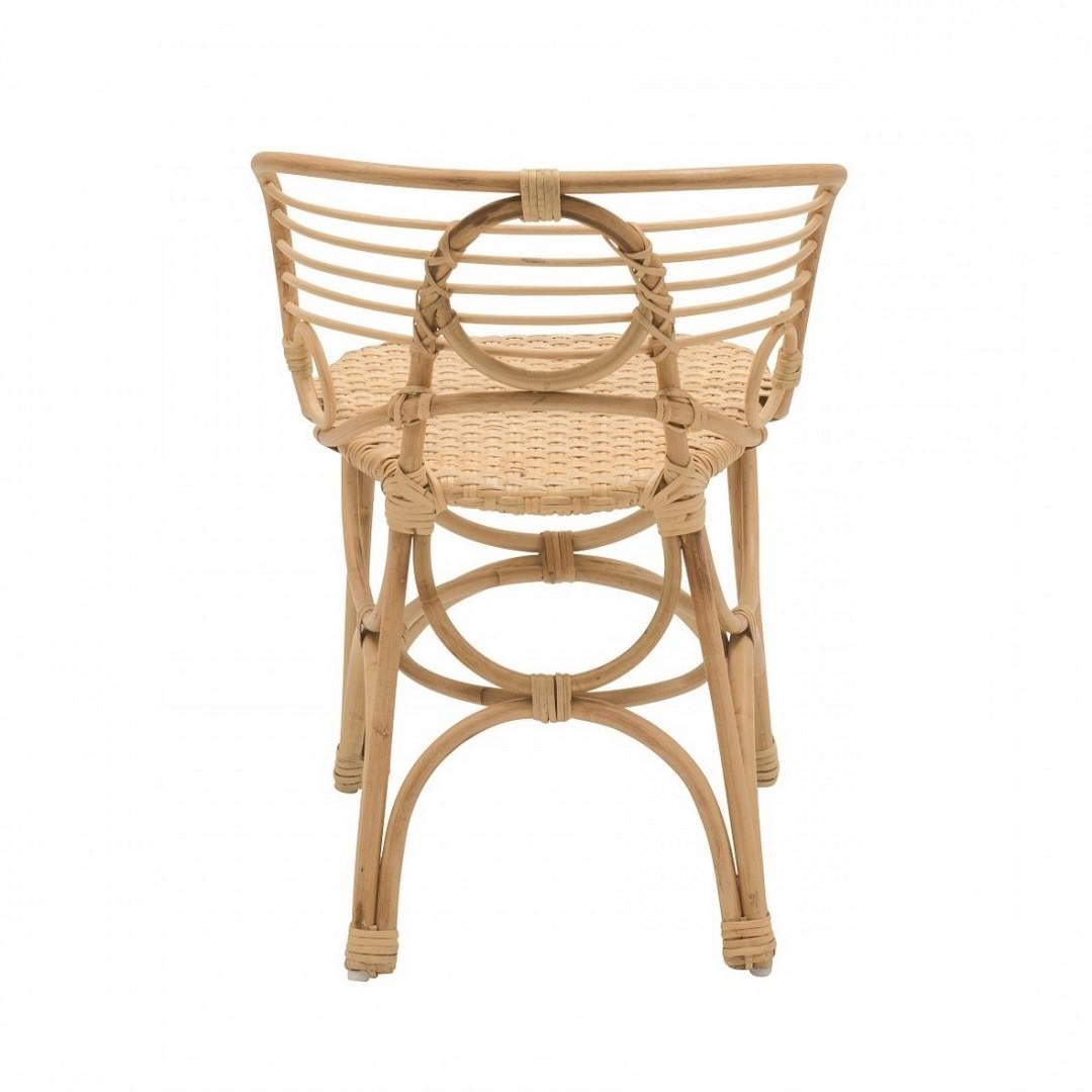 French 1900s Art Nouveau Design Style Rattan And Wicker Bistrot Chair In New Condition In Tourcoing, FR