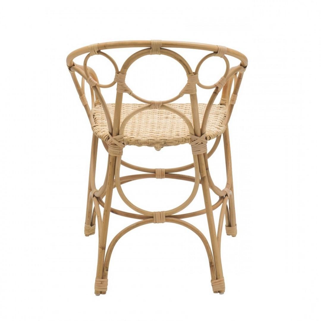 Contemporary French 1900s Art Nouveau Design Style Rattan and Wicker Bistrot Chair