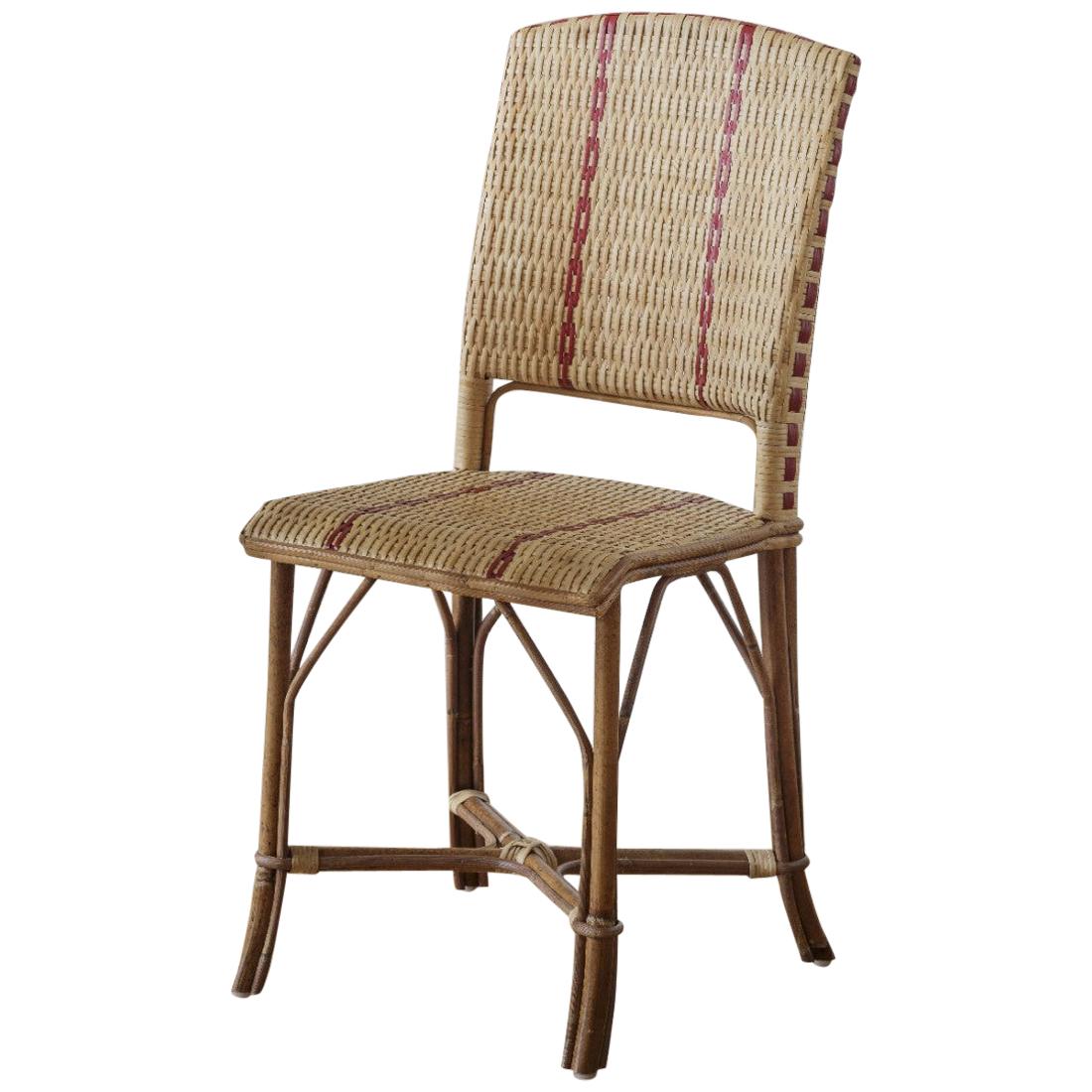 French 1900s Design Bistro Rattan And Wicker Chair