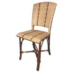 French 1900s Design Bistro Rattan and Wicker Chair