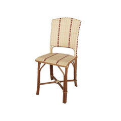 French 1900s Design Bistro Rattan Wicker and Braided Resin Outdoor Chair