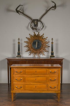 French 1900s Directoire Style Walnut Three-Drawer Commode with Banding