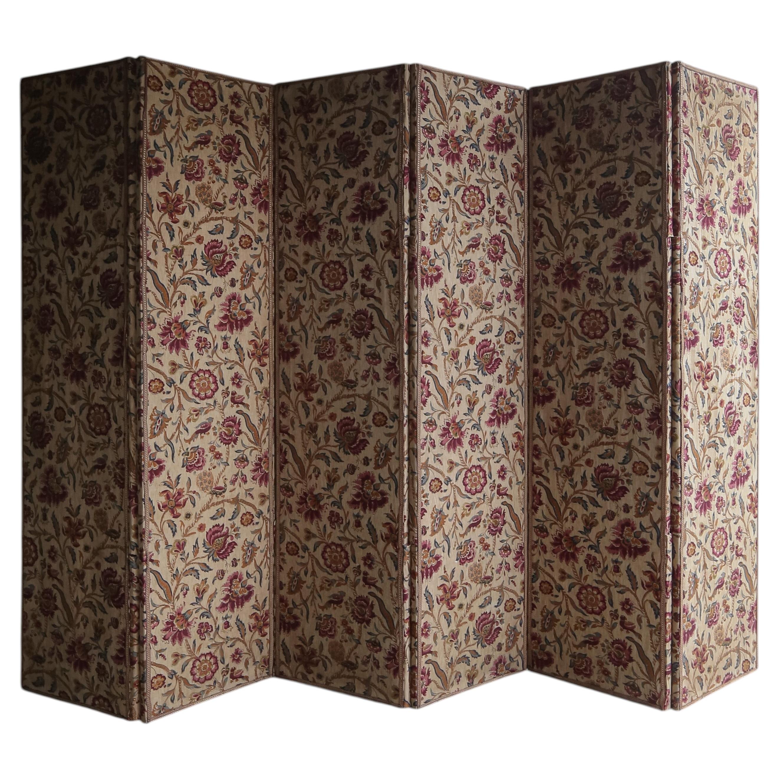 Paravent floral français des années 1900