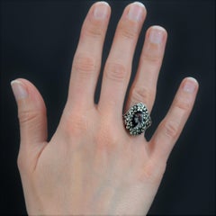 French 1900s Limoges Enamel Silver Ring