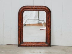 French 1900s Louis-Philippe Inspired Mirror with Faux Tortoise Painted Frame
