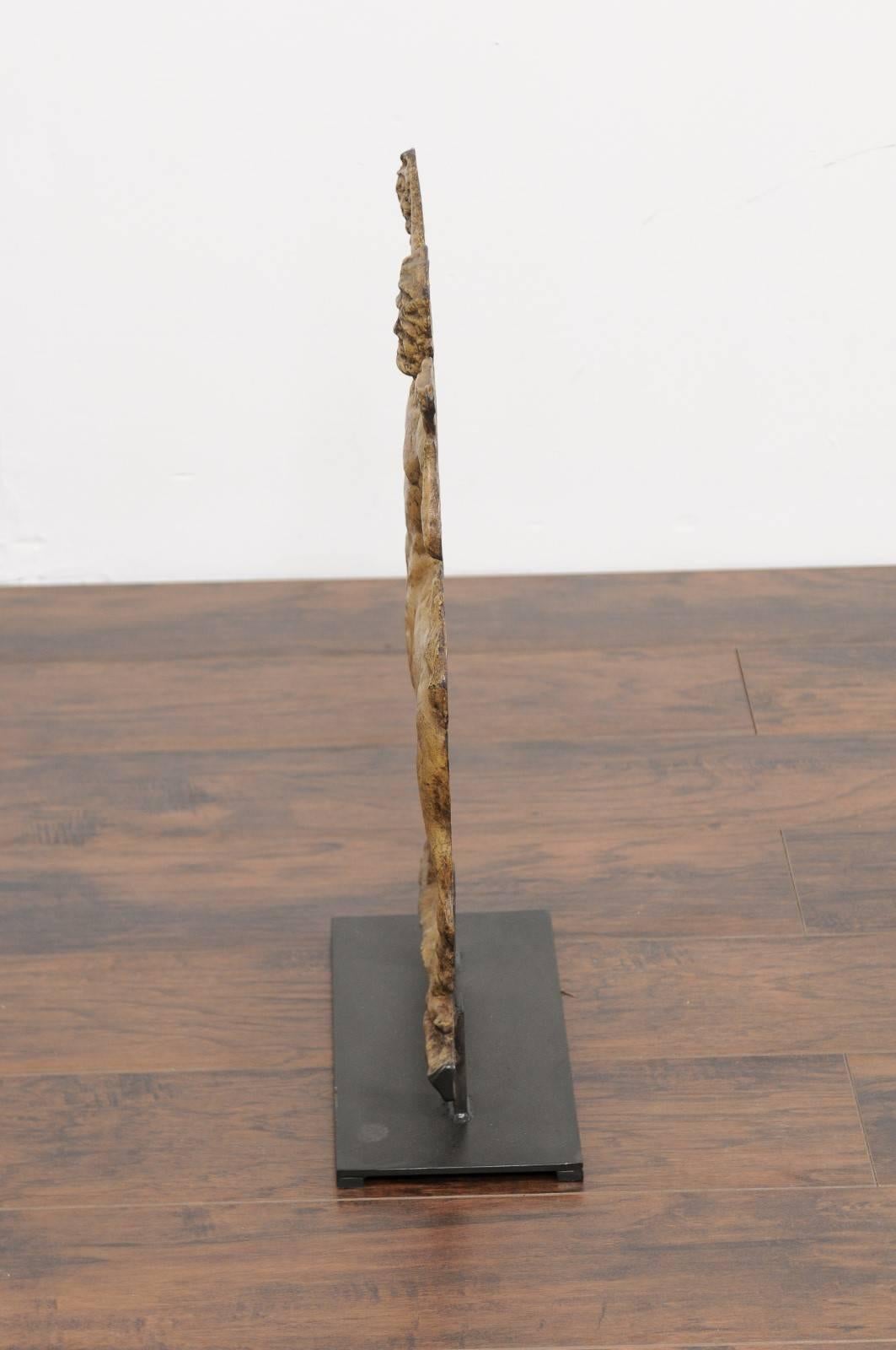 Escultura Mitológica Centauro de Hierro Pintado Francesa de 1900 Montada sobre Base Personalizada en venta 2