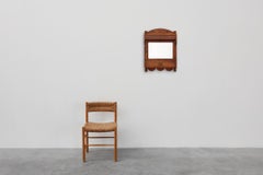 French 1900s rustic mirrored shaving or medicine cabinet in oak