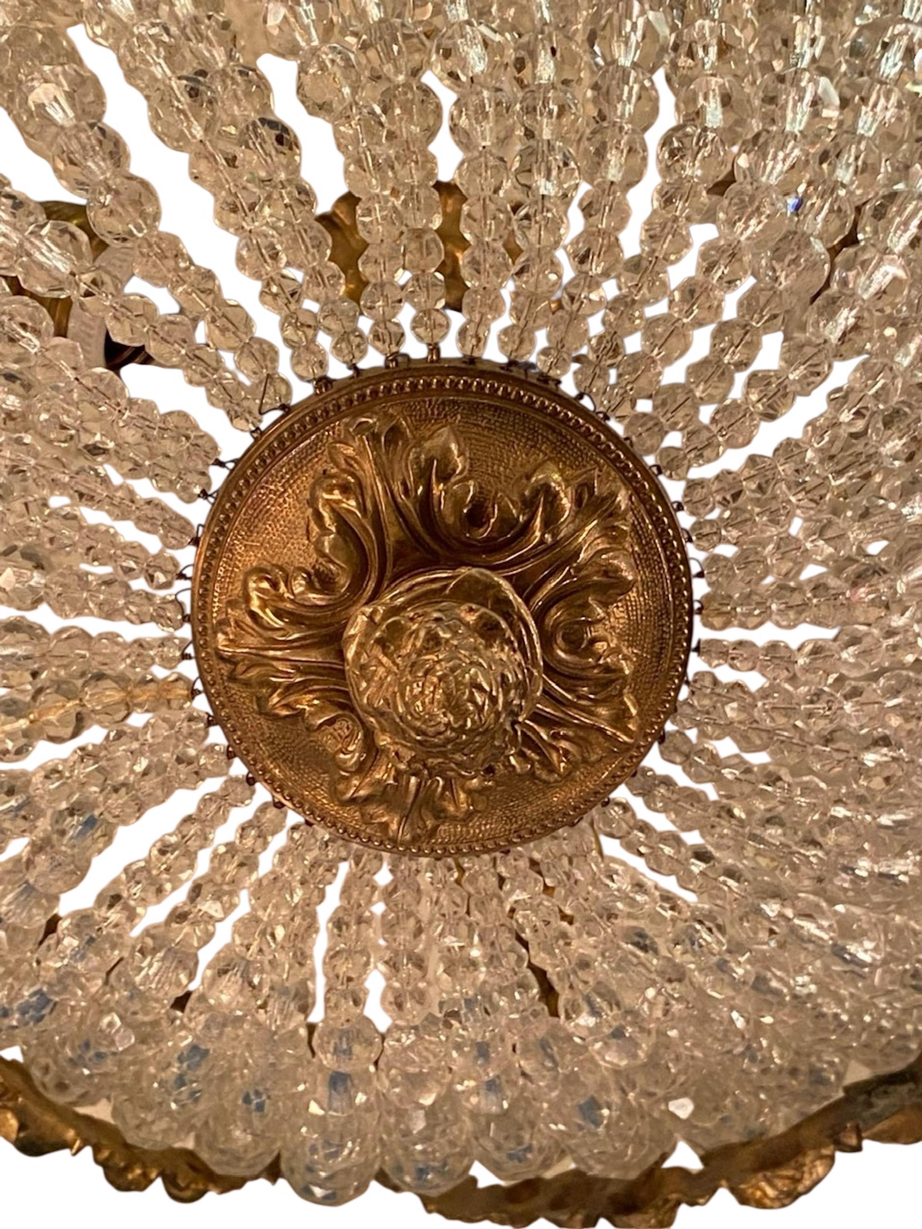 Lustre à 3 lumières en bronze doré Dore des années 1920/30 en vente 6