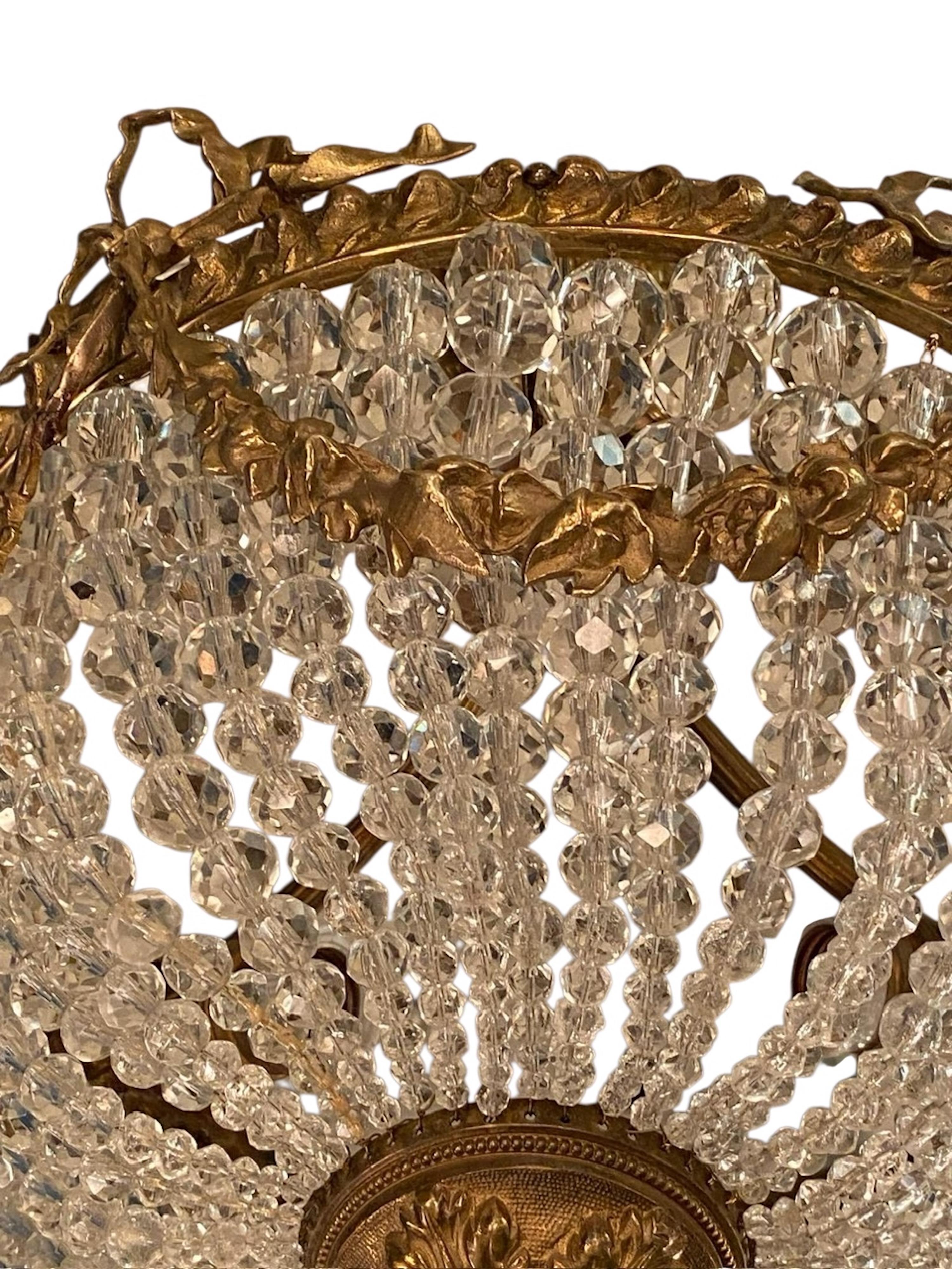 Lustre à 3 lumières en bronze doré Dore des années 1920/30 en vente 9