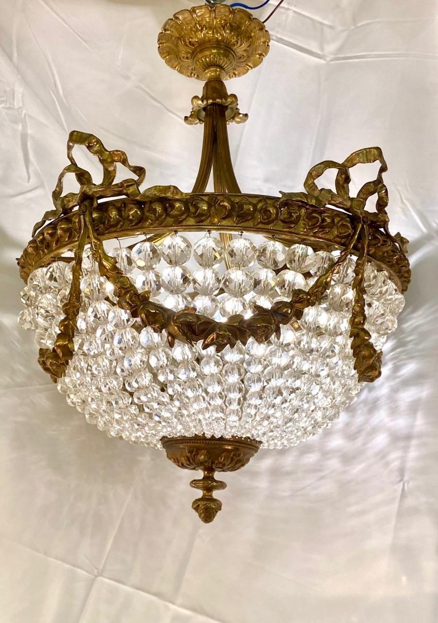 Lustre à 3 lumières en bronze doré Dore des années 1920/30 en vente 1