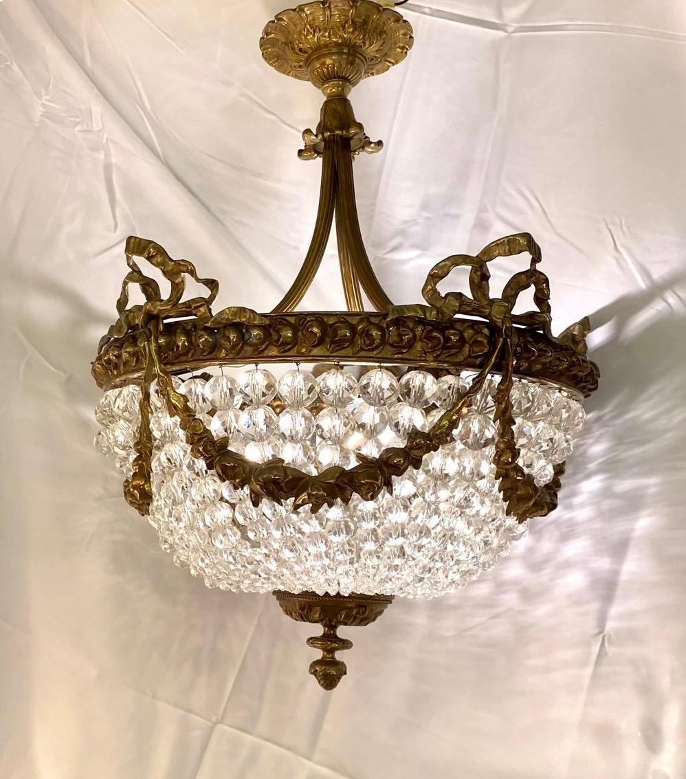 Lustre à 3 lumières en bronze doré Dore des années 1920/30 en vente 2