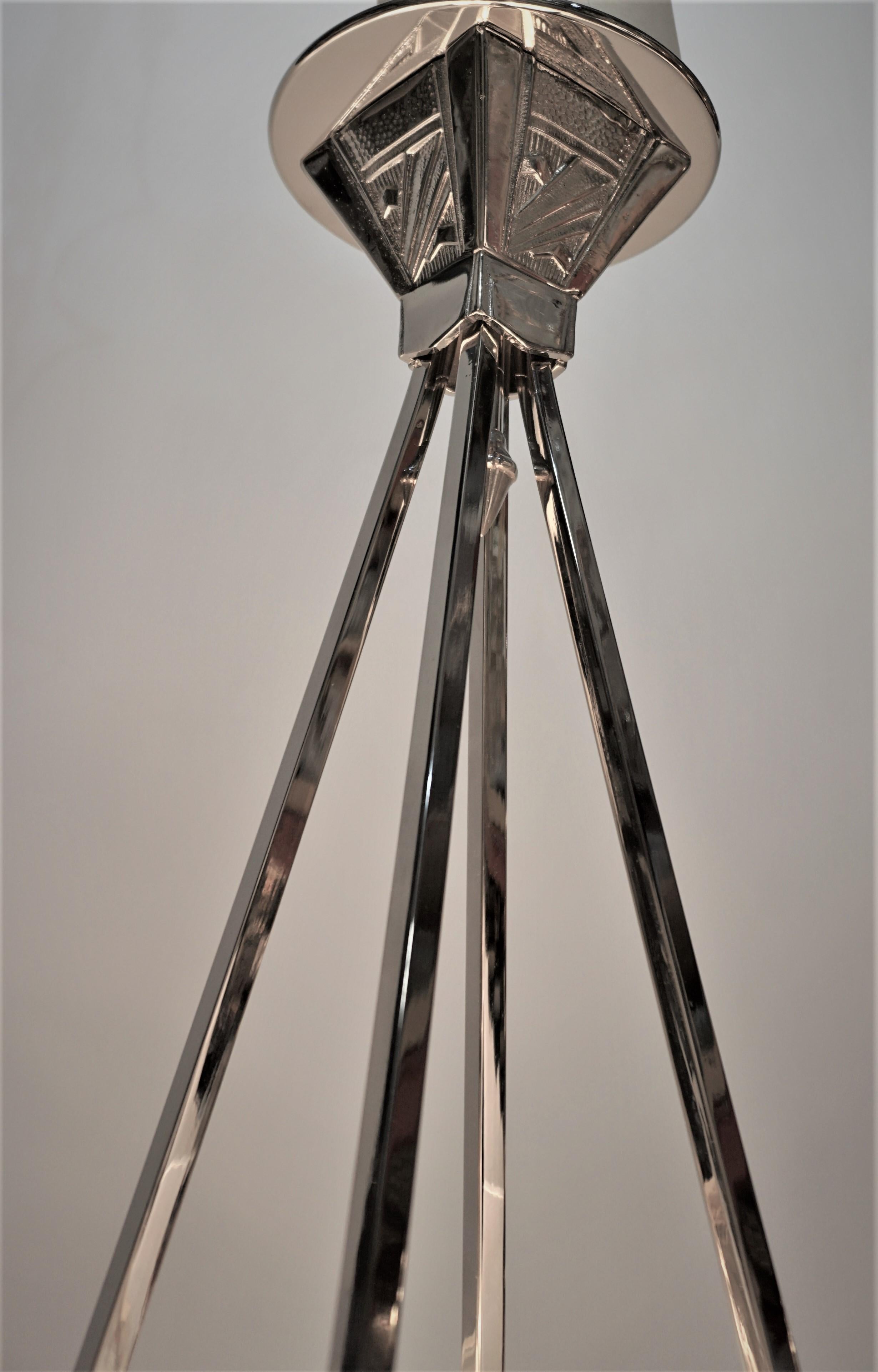 French 1920's Art Deco Chandelier by E.J.G 2